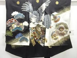 鷹に束ね熨斗模様紋付男児着物